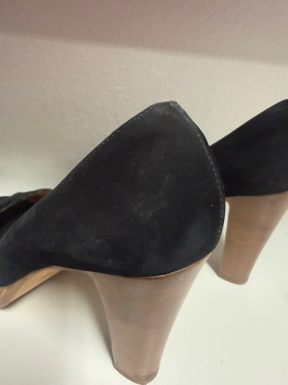 Michael Kors Black Suede Open-Toe Platform Wedges with Buckle - Picture 13 of 16